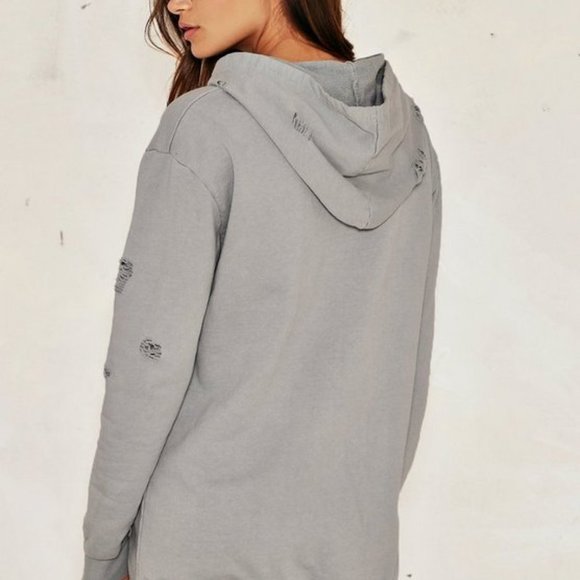 Nasty Gal Destroy Fleece Hoodie - Picture 6 of 6